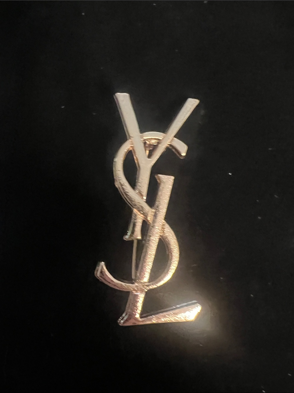 Yves Saint Laurent Gold-Tone Interlocking Monogram Brooch